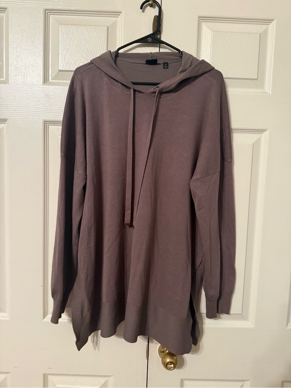 Cyrus Hooded Tunic Sweater in Mauve